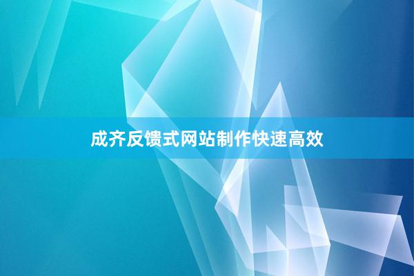 成齐反馈式网站制作快速高效
